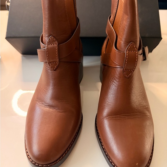 Coach Women's Brown Leather Ankle Booties - Picture 2 of 6